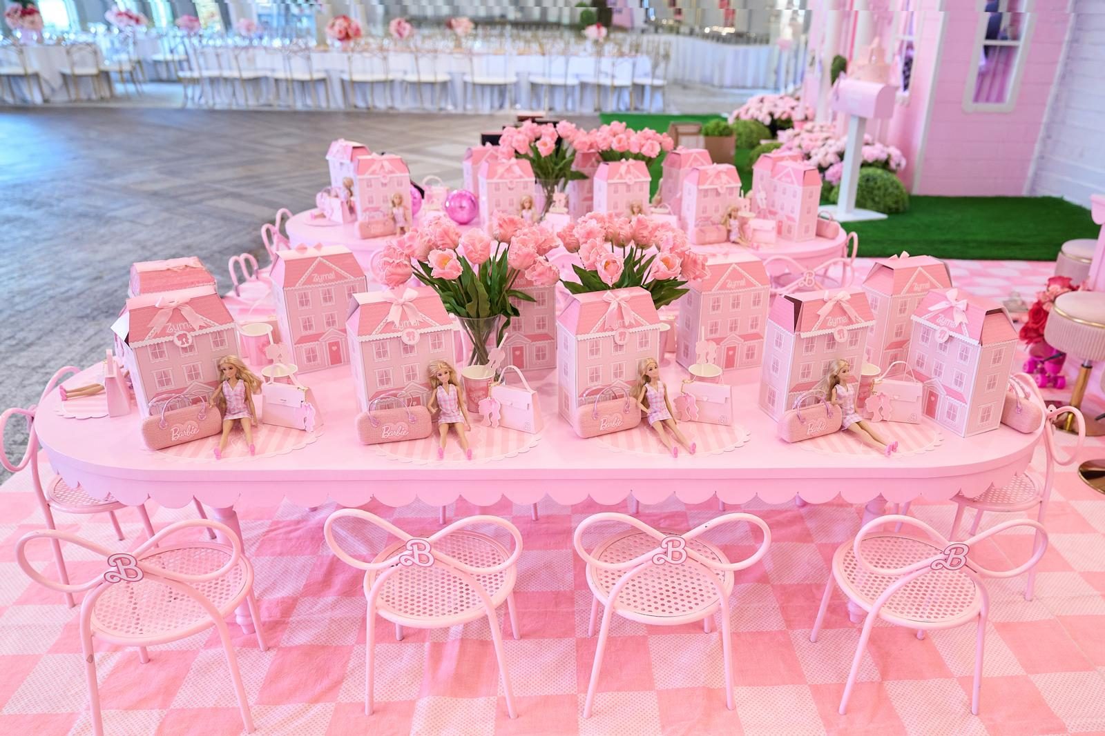 Pink Dreamhouse celebration venue setup in New Jersey