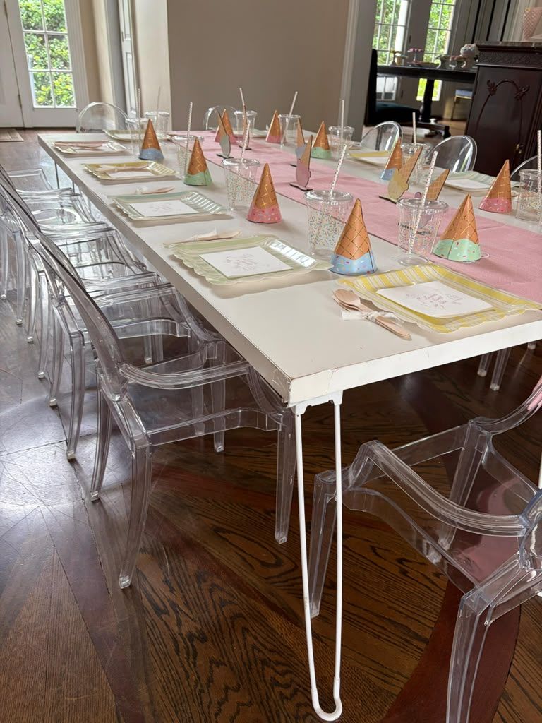 Ice cream social kids party styled with boutique rentals